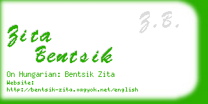 zita bentsik business card